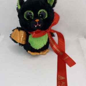 Eladó plüss fekete denevérszányú cica (TY), 20 cm