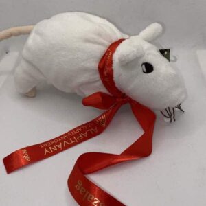 Eladó plüss fehér patkány, 25 cm