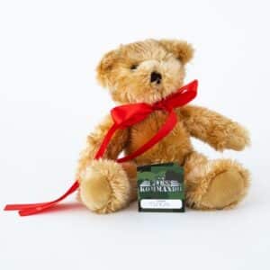 Eladó pihepuha barna szőrös plüssmackó, 26 cm